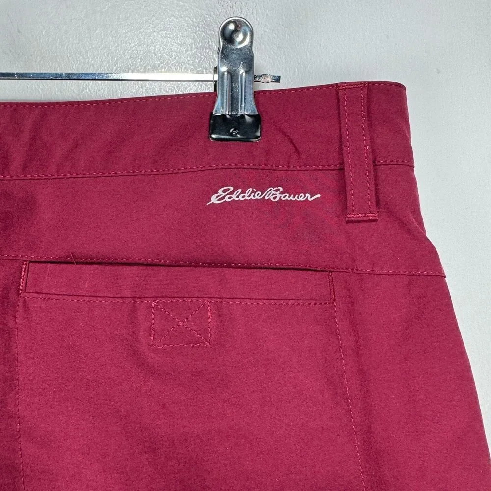 Eddie Bauer Cropped Traveler Pants Women Size 6 Maroon Pink Wicking Stretch - Picture 5 of 10